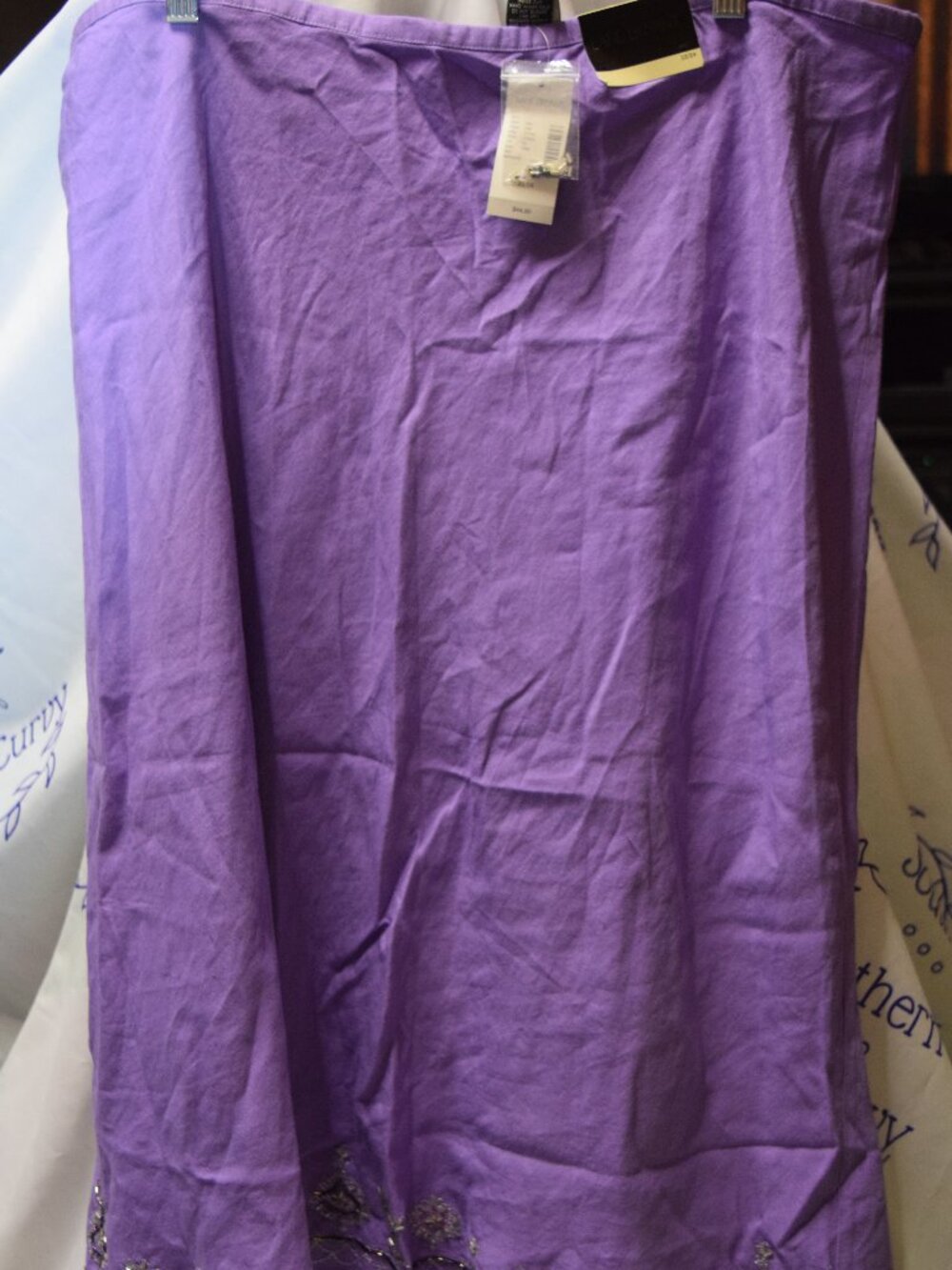 Lane Bryant NWT pull-on skirt, purple, beaded accents TAGS